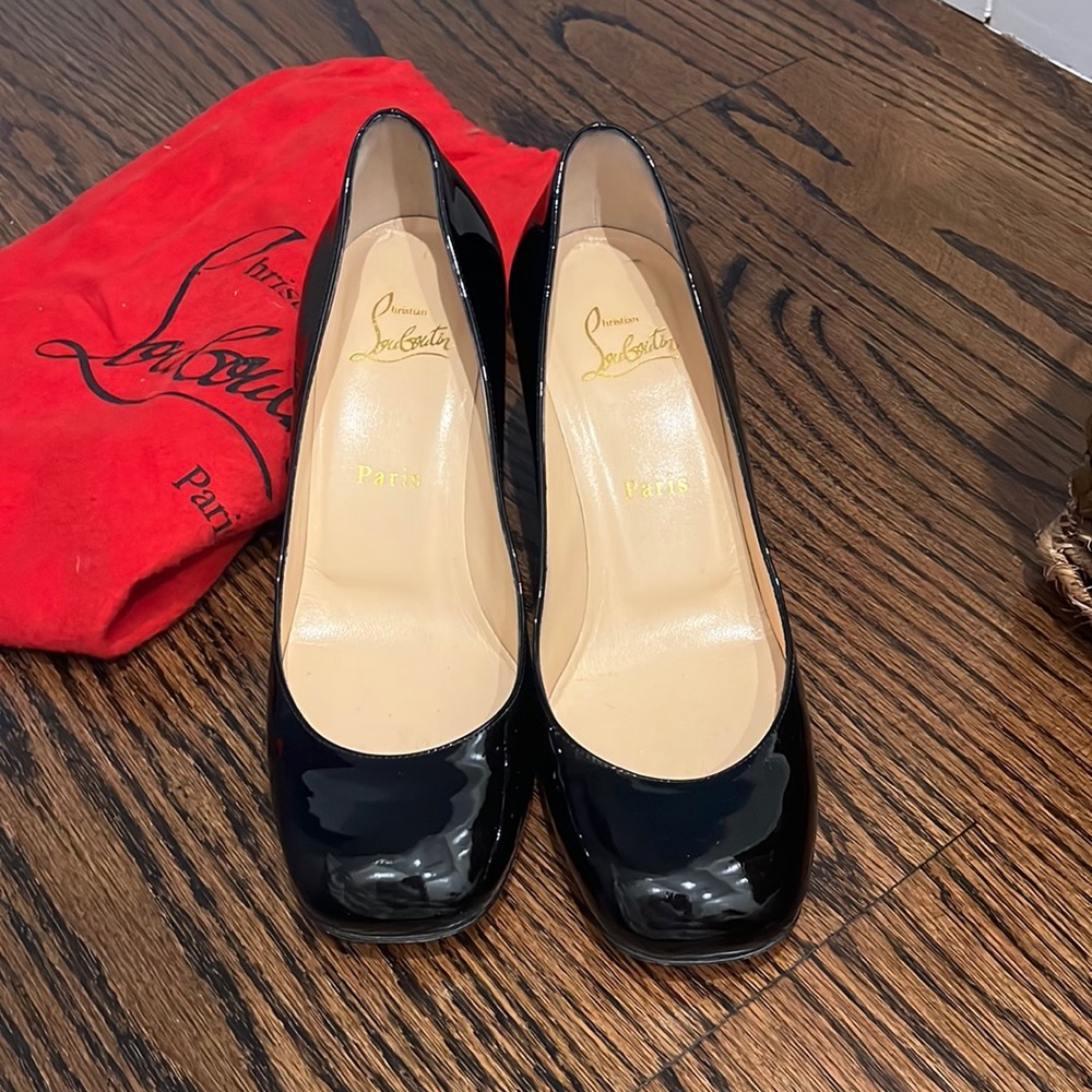 Christian Louboutin Cadrilla Patent Leather Block Heel